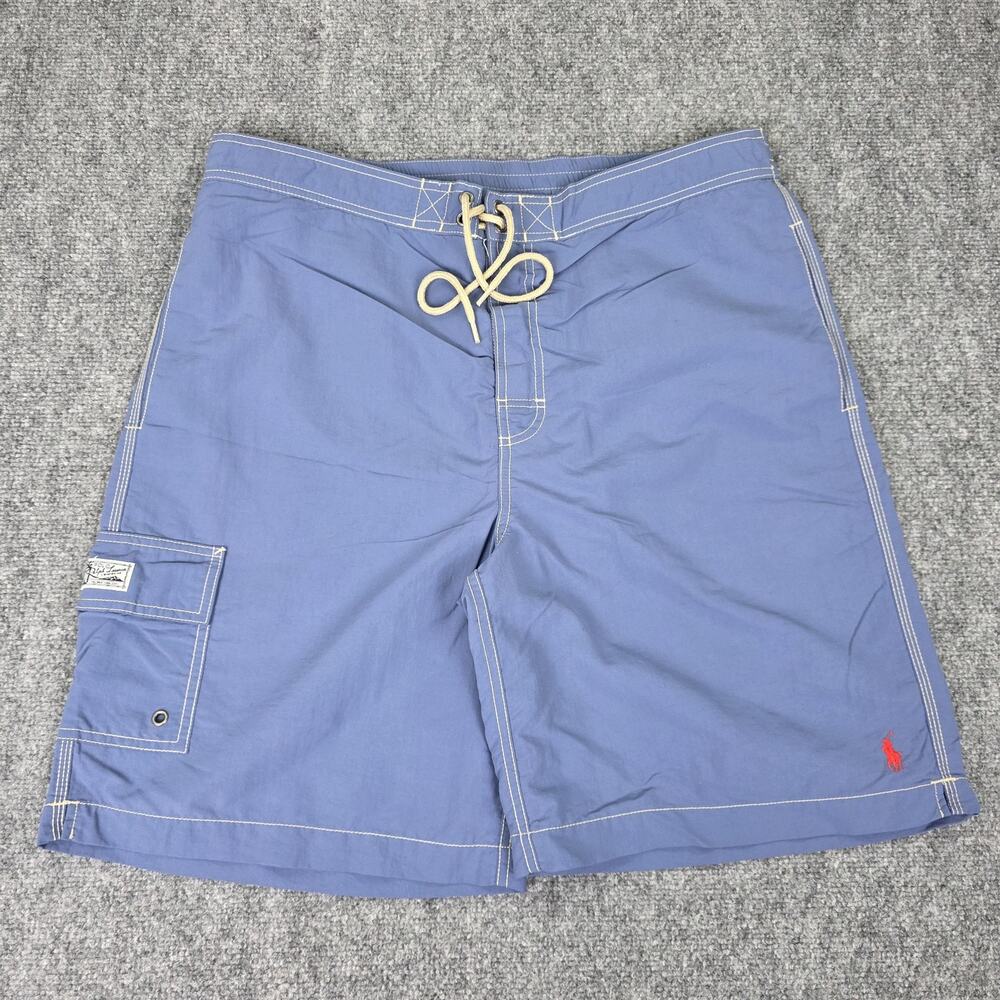 Polo Ralph Lauren Shorts Mens Large Blue Boardshorts Swim Cargo Pocket Y2K